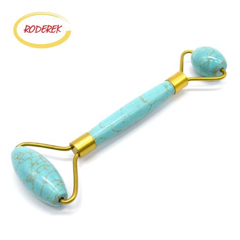 Buy Jade Roller Double Size Natural Jade Face Roller Slimming Stone Massager
