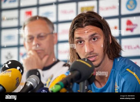 Swedish Soccer Star Zlatan Ibrahimovic Gives A Press Confrence Together