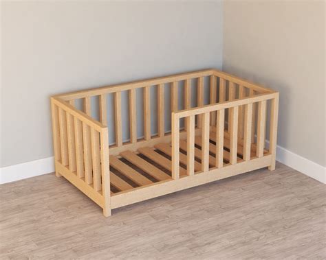 Montessori Floor Bed Plan Crib Size Pdf Diy Etsy