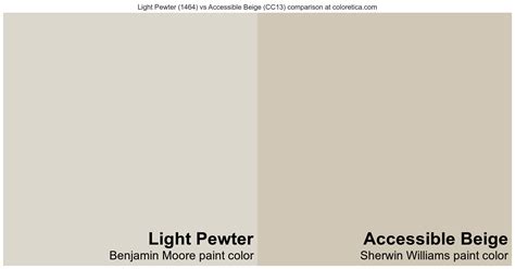 Benjamin Moore Light Pewter 1464 Vs Sherwin Williams Accessible Beige