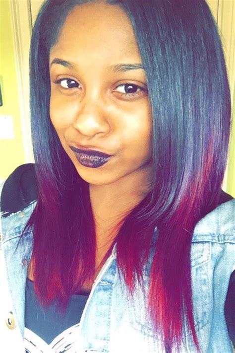 Reginae Carter Straight Black Angled Ombr Two Tone Hairstyle Steal