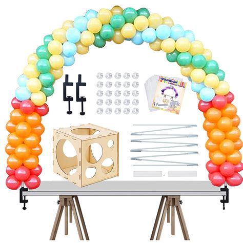 Buy Worown Table Balloon Arch Kit With Wood Balloon Sizer Box 12 Ft