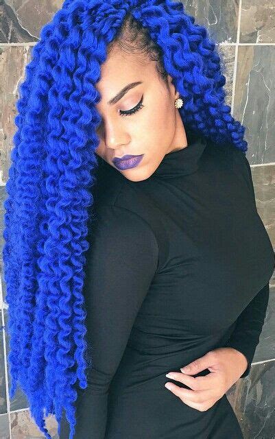 Promoting your brand with visuals on social media is more than just sharing the right text or photos. Bright royal cobalt blue dyed curly hair color inspiration ...