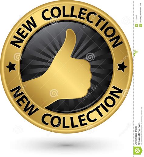 New Collection Golden Sign With Thumb Up Vector Illustration Stock