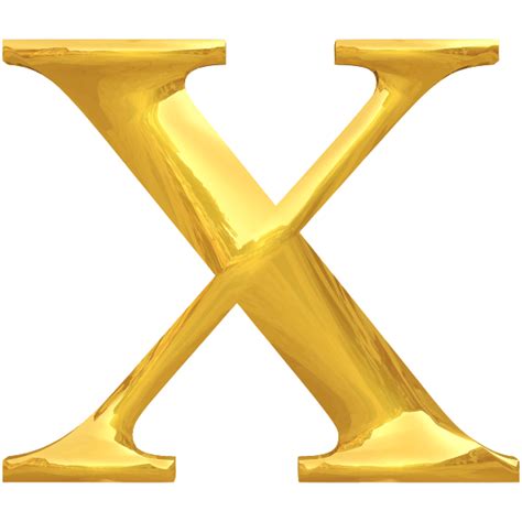Golden Letter X Free Svg