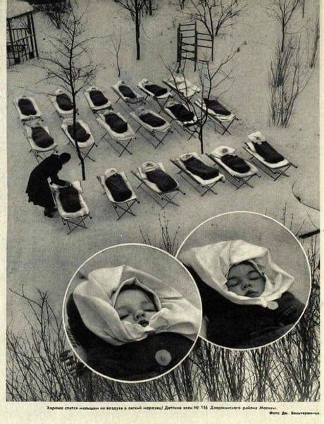 Babies Sleeping Outside In Moscow To Strengthen Their Immune Systems