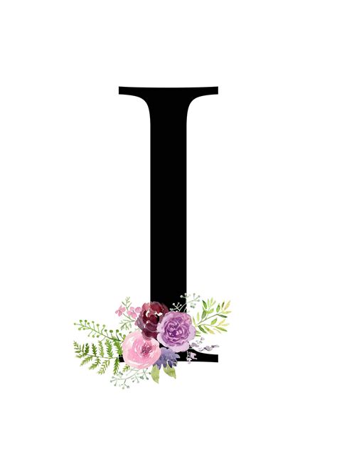 Letter I Digital Download Etsy 日本 Blumenposter Blumen Buchstaben