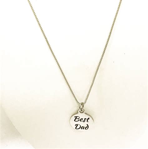 Best Dad Necklace Stainless Steel Necklace Gift For Dad Dad Etsy