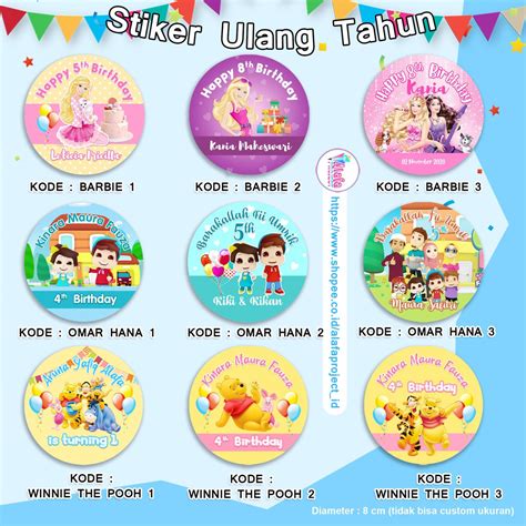 Kumpulan doa dan ucapan selamat ulang tahun islami untuk sahabat,ayah,ibu,saudara atau orang yang kamu sayangi ini bisa kamu jadikan referensi untuknya. Birthday Card Stiker Ulang Tahun Stiker Aqiqah Anak Label ...