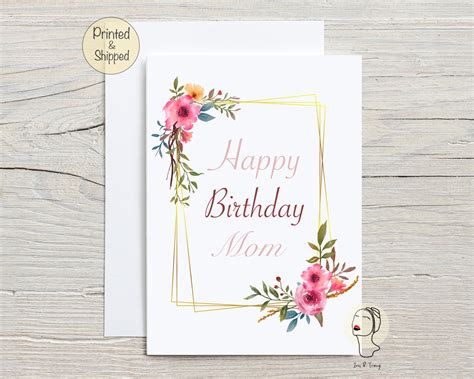 Birthday Card For Mom Happy Birthday Mom Card For Mum Mom Etsy