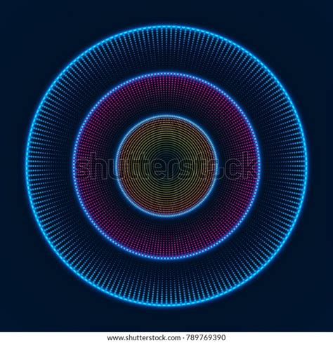 Colorful Glowing Concentric Circles Dots Abstract Stock Vector Royalty