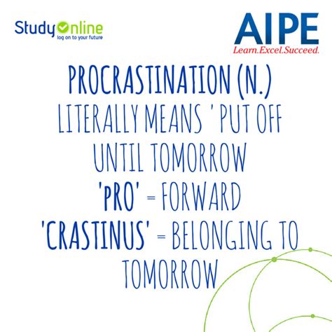 Dont Pro Crastinus Do It Now Procrastinate Word Words Etymology