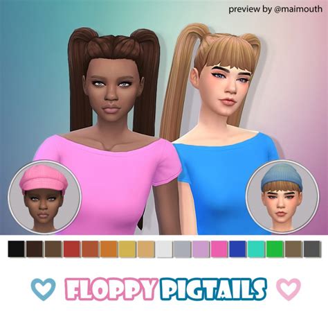 Floppy Maxis Match Pigtails The Sims 4 Catalog