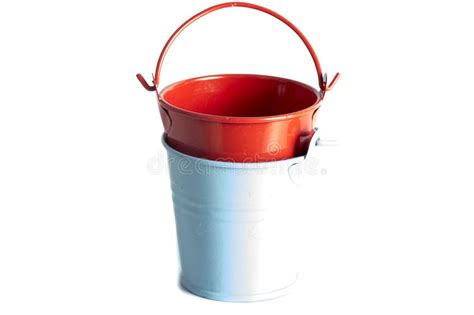 Full And Empty Gardening Buckets Pailful Or Bucket With Water Vector