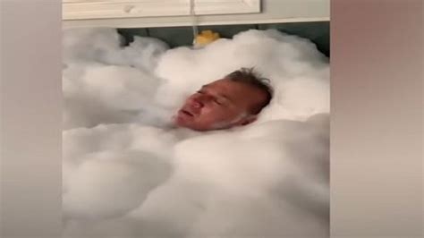 Man Wakes Up In Overflowing Bubble Bathtub Video Goes Viral