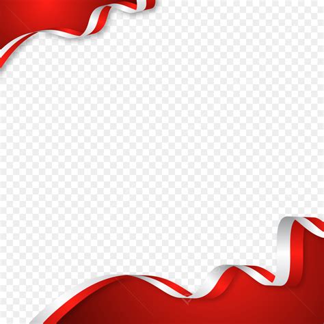 Merah Putih Vector Art Png Pita Merah Putih Bendera Indonesia Atau