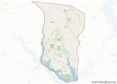 Map Of San Augustine County Texas