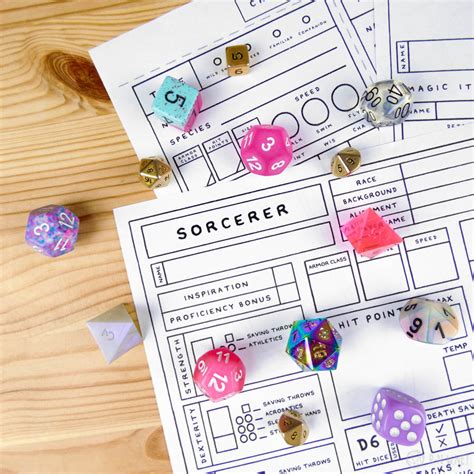 Sorcerer Individual Character Sheet Pack Minimal Style — R N W