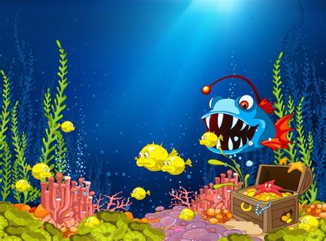 Premium Vector Ocean Underwater Cartoon