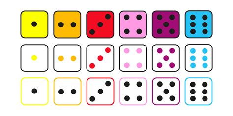 Dice Faces Big Set Differents Styles And Colors To Create Games And