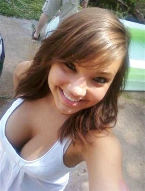 Candid Cleavage Teen With Braces