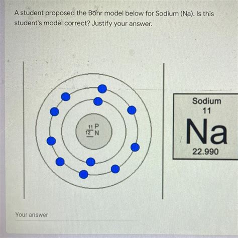 A Student Proposed The Bohr Model Below For Sodium Na Is This