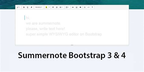 A Computer Screen With The Text Summer Note Bootstrap