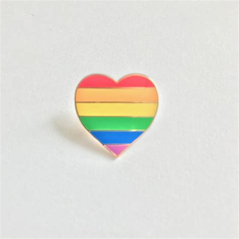 Lgbtq Rainbow Heart Enamel Pin Badge Gay Pride Month Etsy