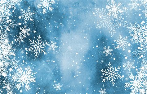 Photo Wallpaper Winter Snow Snowflakes Background Winter