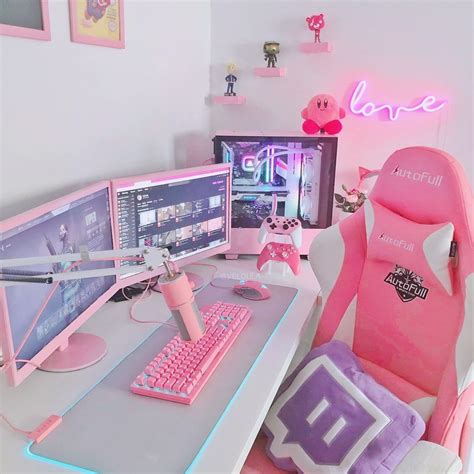 Pink Gaming Setup In 2021 Gamer Room Game Room Design Gamer Room Decor