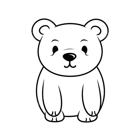 Lindo Estilo Blanco Y Negro Oso Negro Para Colorear Diseño De Página