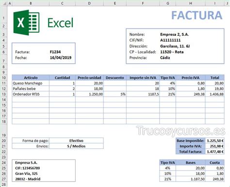 Las Mejores Plantillas De Facturas De Excel Para Descargar Gratis Images