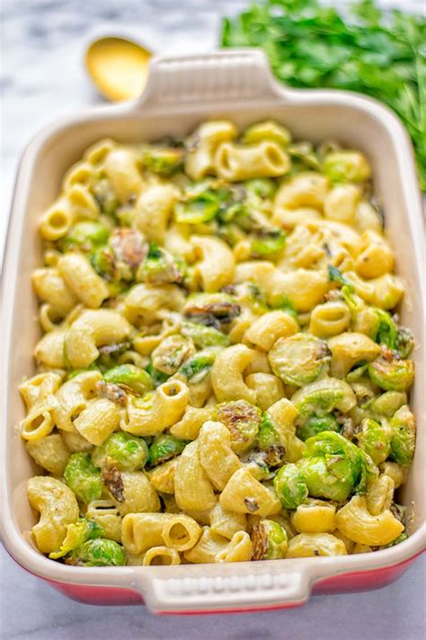 These grilled brussels sprouts are an easy side dish is perfect for throwing on the grill. Garlic Brussels Sprouts Mac and Cheese | Recipe | Vegan ...