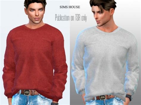 Mens Knitted Sweater Without A Pattern By Sims House At Tsr Sims 4