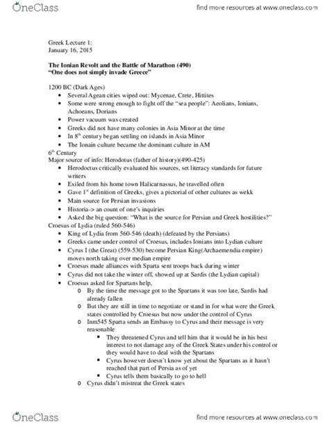 Cla2102 Lecture Notes Winter 2015 Lecture 1 Histiaeus