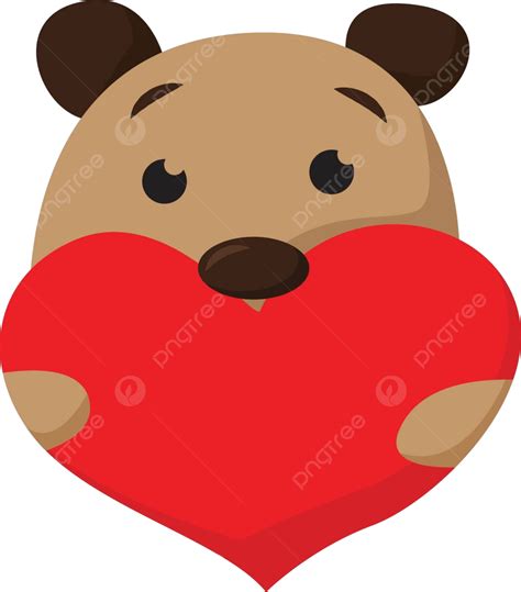 Vector Or Colored Illustration Of A Bear Holding A Heart Vector Color