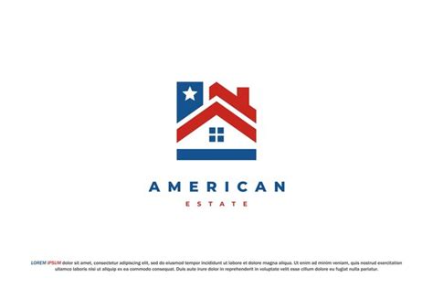 Premium Vector Logo American Flag And House Estate Design