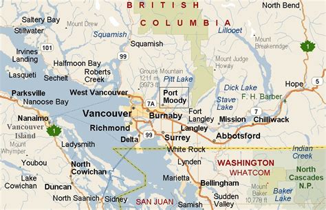 Port Moody British Columbia Area Map And More