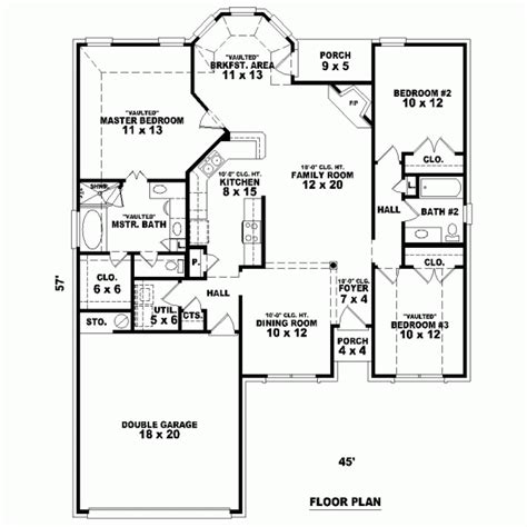 story  bedroom house plans small simple  bedroom house plan