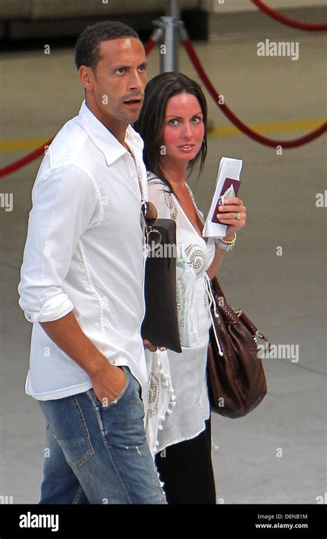 Rio Ferdinand With His Wife Rebecca Ellison At Nice Airport Nice