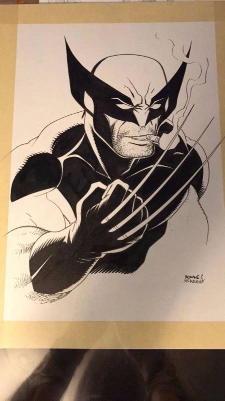 Wolverine Original Art Signed Mike Mckone And Mark Mckenna In Inkwell
