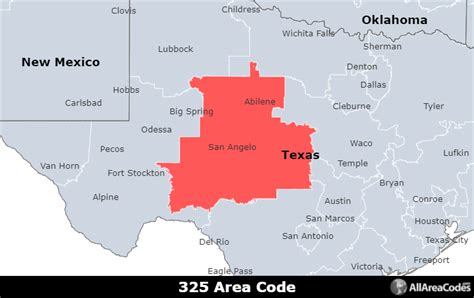 325 Area Code Location Map Time Zone And Phone Lookup