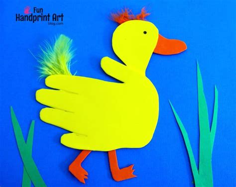 Hand Shaped Duck From Craft Foam Book Activity Preschool Ideas