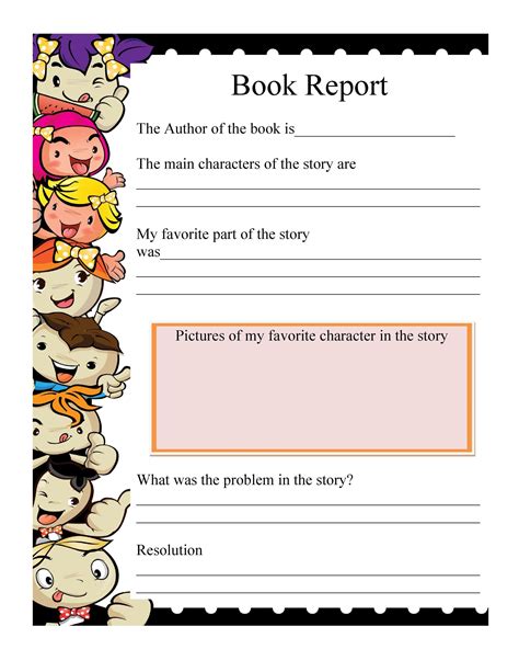 Book Report Forms For 5th Grade