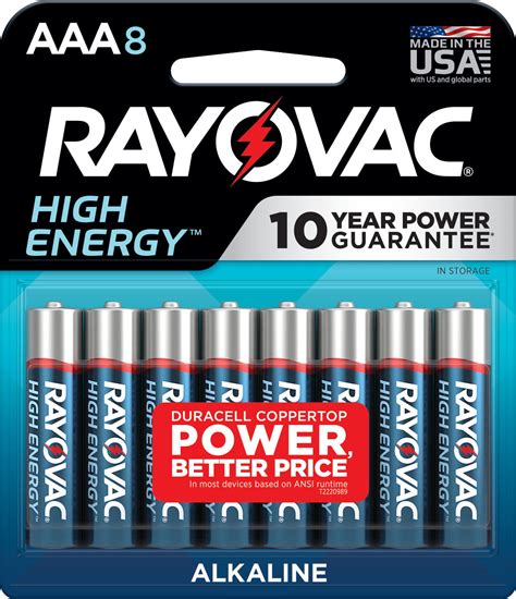 Buy Rayovac High Energy Aaa Batteries 8 Pack Triple A Batteries Online