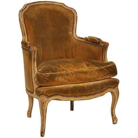 Antique French Louis Xv Style Bergere Chair In Old Paint At 1stdibs