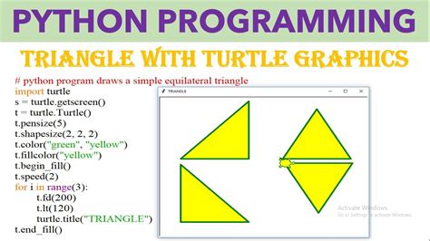 Python Programdraw Triangle With Turtle Graphics Youtube