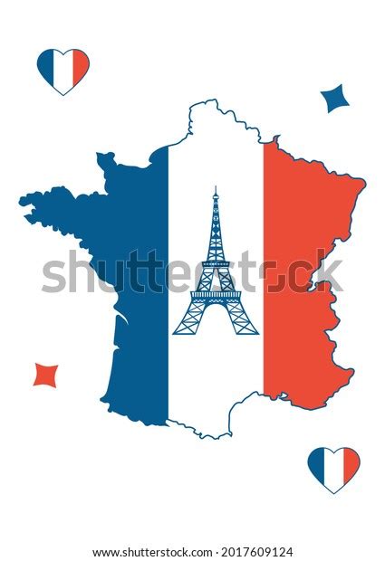 France Map France Flag Stock Vector Royalty Free 2017609124