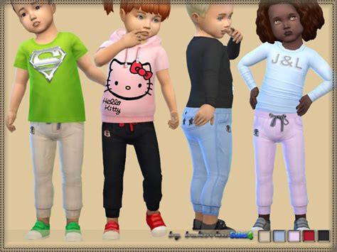 Sims4 Bukovka Female Male Toddler Pants Sims 4 Clothing Sims 4