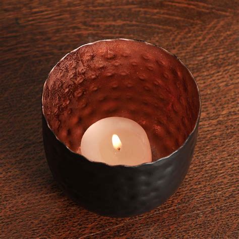 Black And Copper Candle Holder T Set By Dibor